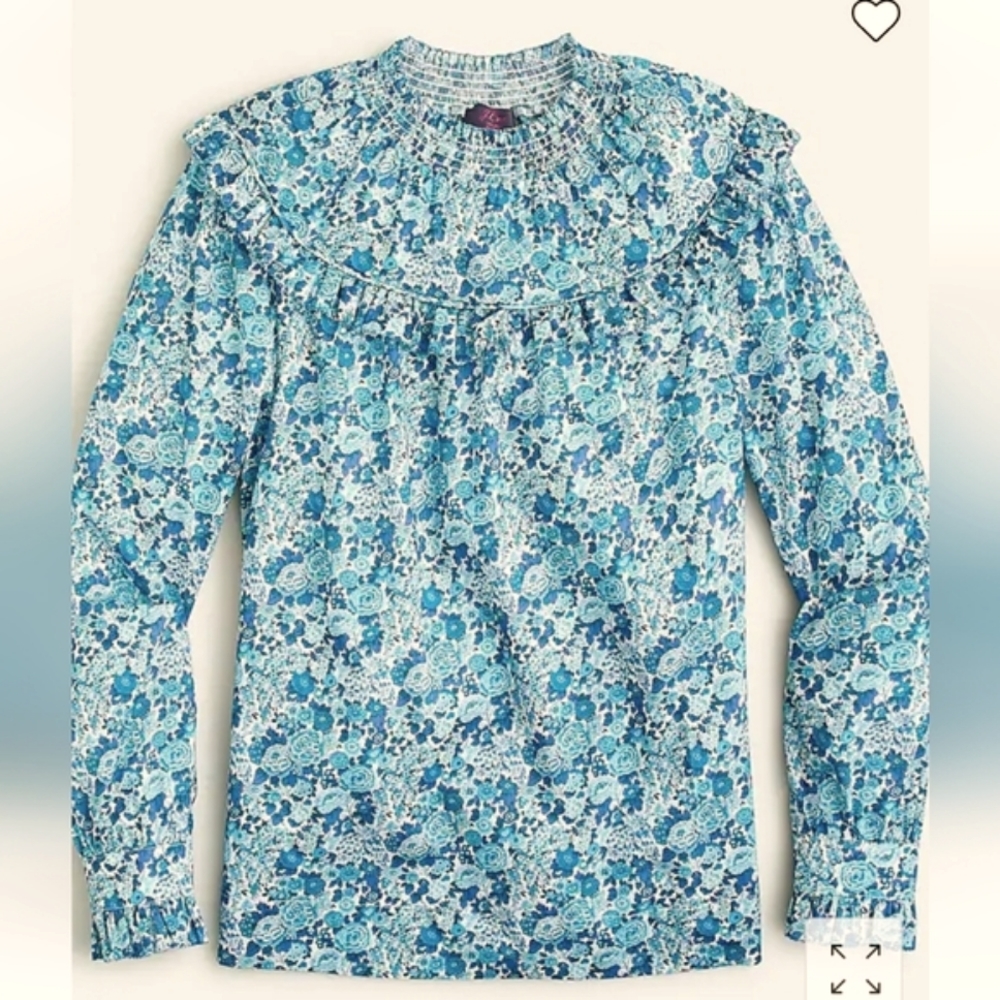 Smoked Popover top in liverty Elysian Floral Blouse